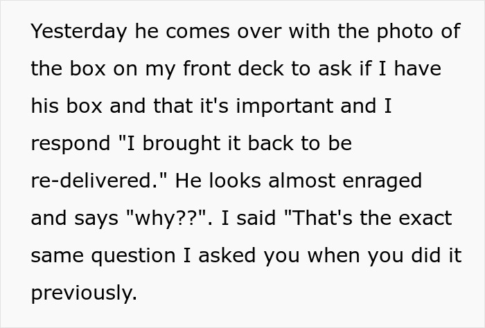 Petty Neighbor Returns Wrongly Shipped Order To The Shipping Center, Soon The Same Is Done To Him