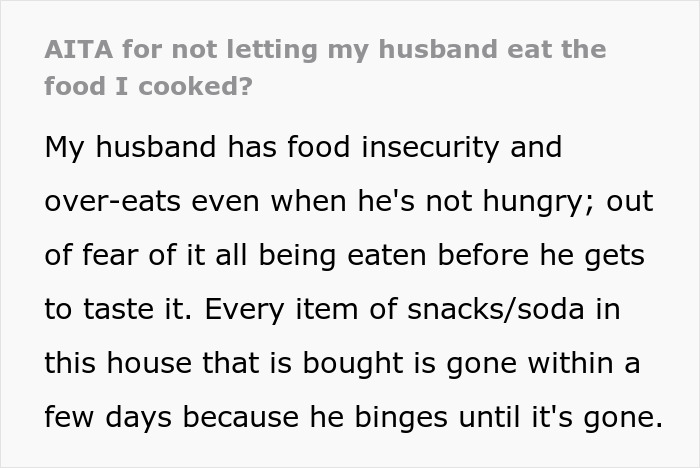 Man With Food Insecurity Gets Mad At His Wife After She Refuses To Share The Food That She Cooked 