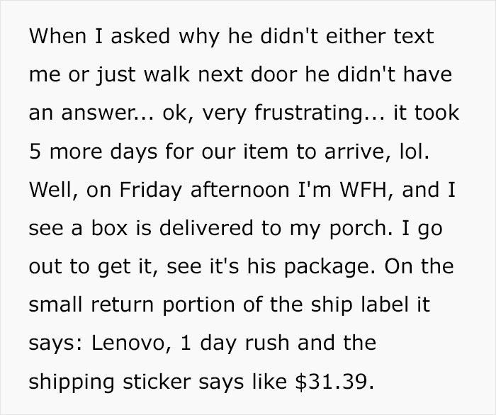 Petty Neighbor Returns Wrongly Shipped Order To The Shipping Center, Soon The Same Is Done To Him