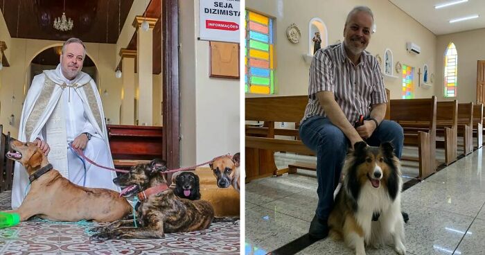 This Brazilian Priest’s Church Services Include A Special Mission: Finding Homes For Stray Dogs (21 New Pics)