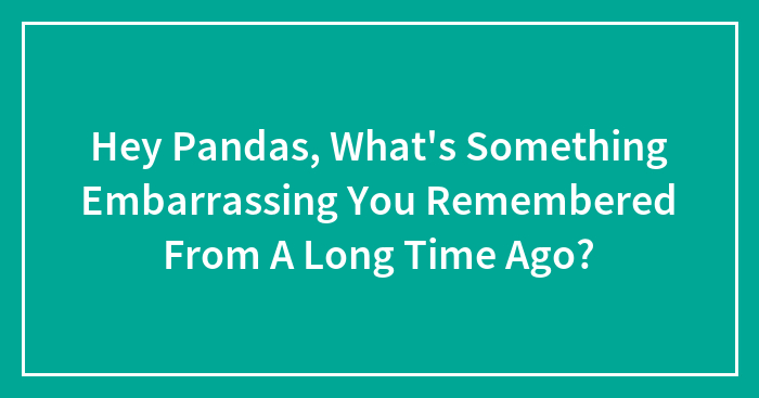 Hey Pandas, What’s Something Embarrassing You Remembered From A Long Time Ago? (Closed)