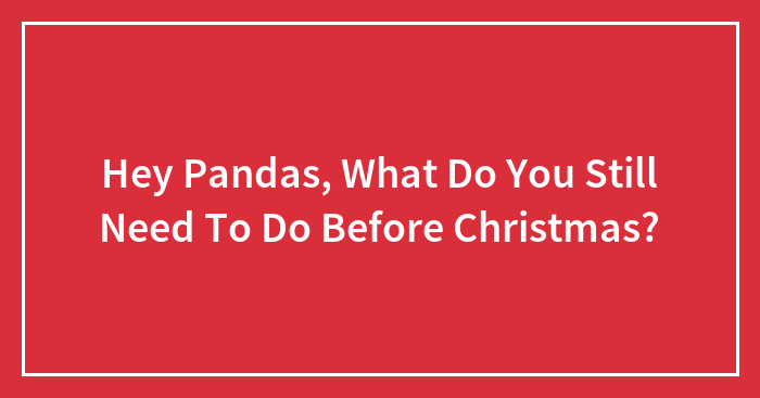 Hey Pandas, What Do You Still Need To Do Before Christmas?