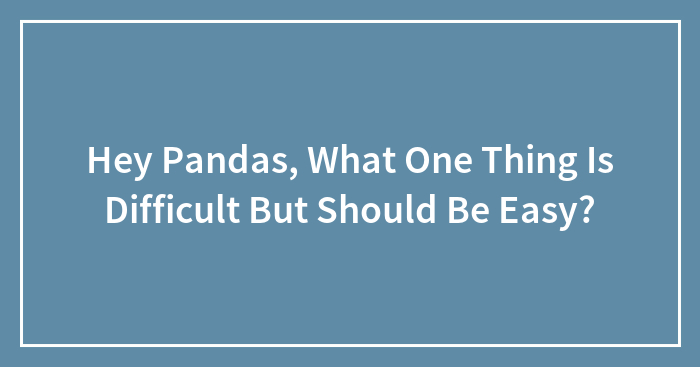 Hey Pandas, What One Thing Is Difficult But Should Be Easy? (Closed)