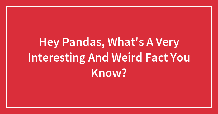 Hey Pandas, What’s A Very Interesting And Weird Fact You Know?