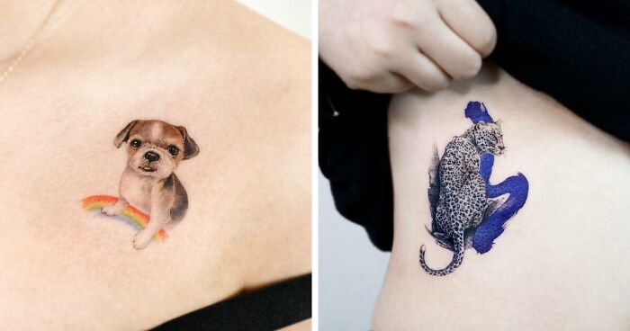 70 Painting-Like Tattoos With Elements Of Nature And Animals By Korean Ink Artist (41 Pics)