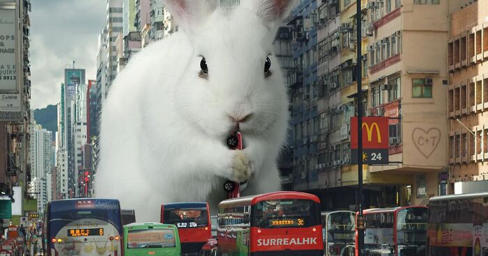 30 Surreal Images Of Hong Kong Created By This Artist, Animal Edition