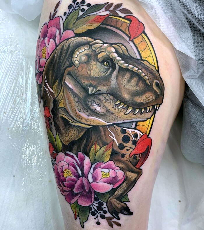 A T-Rex For The Most Stubborn Alexandra As Her First Tattoo