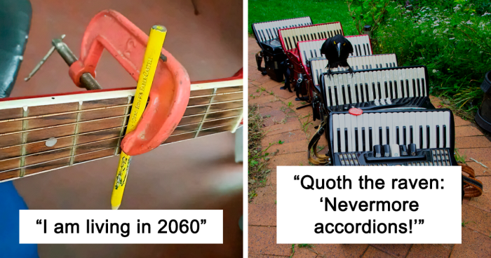 69 Funny And Surprising Musical Instruments In Predicaments