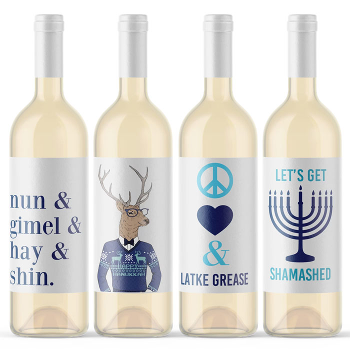 8 Funny Hanukkah Wine Labels: Perfect for those who love to host and want to serve up a good laugh in addition to good wine!