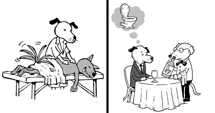 22 Wordless One-Panel Comics Featuring Dogs By Karlo Ferdon