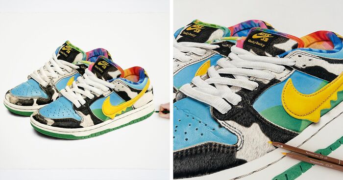 30 Hyper-Realistic Drawings Of Sneakers That Might Make You Think They're Photos