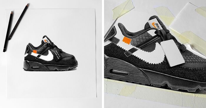 30 Hyper-Realistic Drawings Of Sneakers That Might Make You Think They're Photos