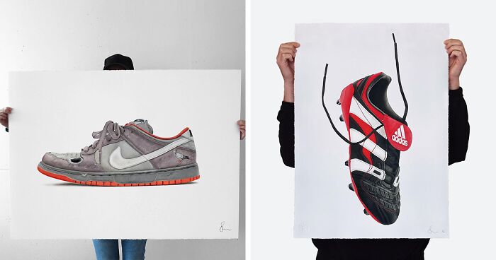 30 Hyper-Realistic Drawings Of Sneakers That Might Make You Think They're Photos