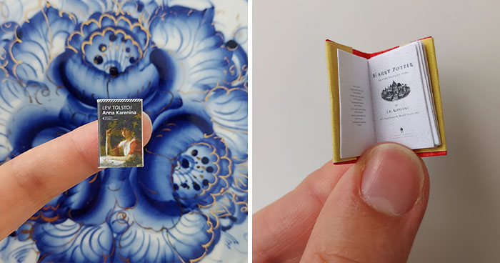 I Create Tiny Fingertip-Sized Books Based On Classics And More (17 Pics)