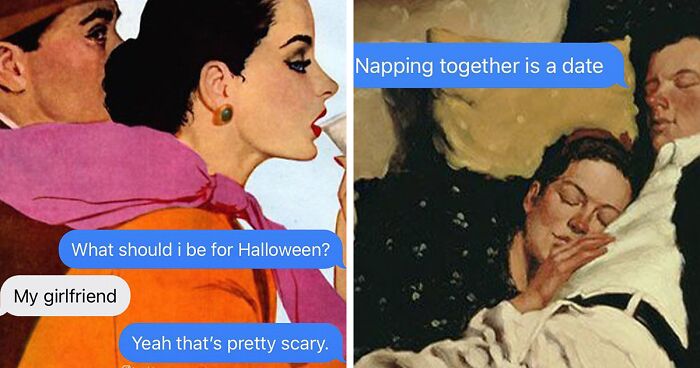 Artist Gives Captions To Paintings As If They're Messaging Each Other (28 New Pics)