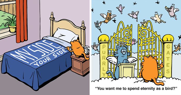 The Nature Of Cats: Artist Purrfectly Describes What Having A Cat Is Like In His 50 New Comics