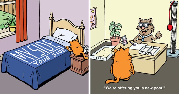 Artist Purrfectly Reveals The Nature Of Cats In His 50 One-Panel Comics (New Pics)