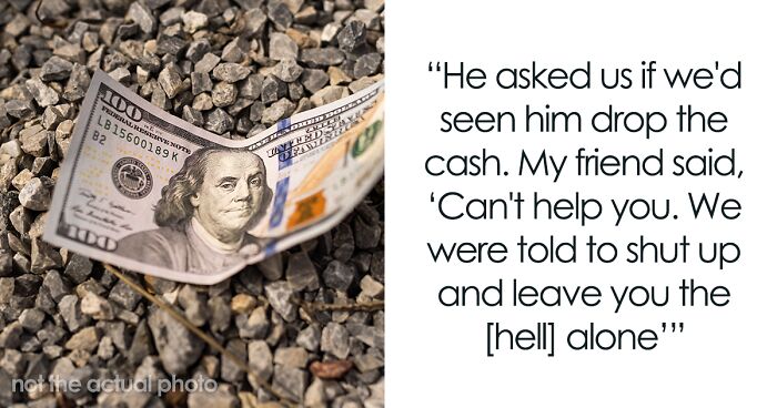 Rude Man Tells Kids To Leave Him Alone, They Keep The Wad Of Cash That Fell Out Of His Wallet