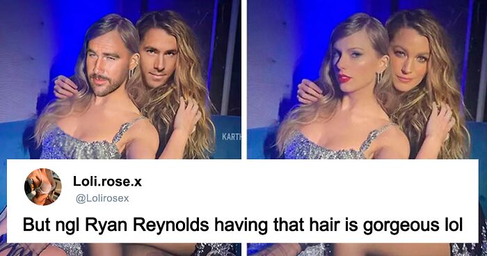 Taylor Swift And Blake Lively’s Faces Are Replaced By Ryan Reynolds And Travis Kelce