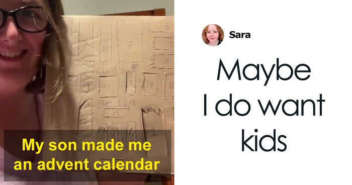 Son Surprises Mom With A DIY Advent Calendar From A Pizza Box, The Wholesome Video Goes Viral