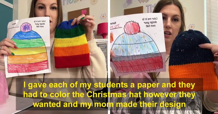 School Teacher Wins TikTok After Revealing Gifts For Her Students Which Her Mom Knitted