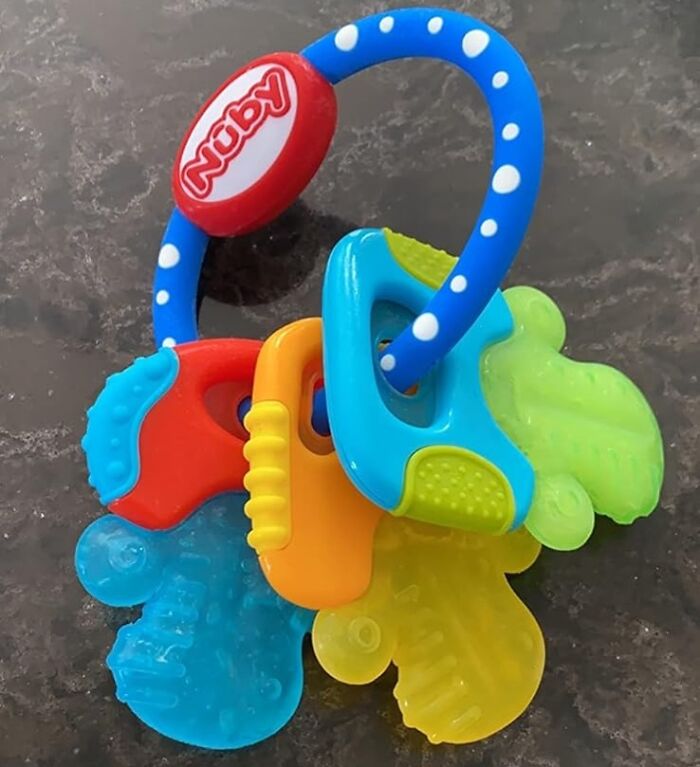 'goodbye' To Grumbles And 'Hello' To Gums' Nirvana!" Let's Face It, Teething's A Bit 'Bitey'—but With The Soothing Ice Gel Teether Keys, You're Just A Frost