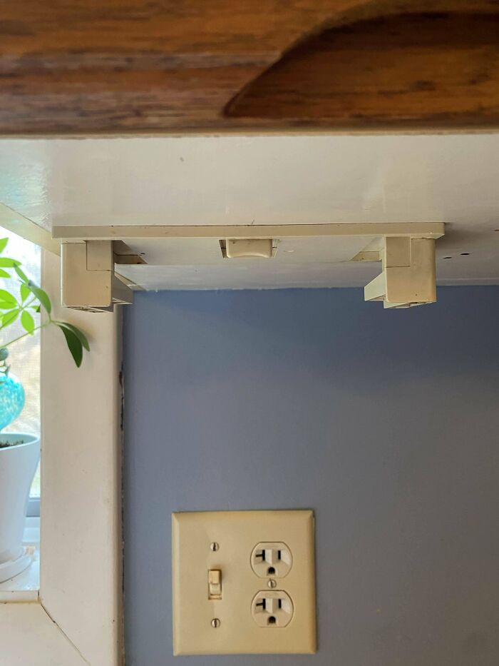 Mysterious White Under Kitchen Cabinet Bracket In My 1980's Era Home