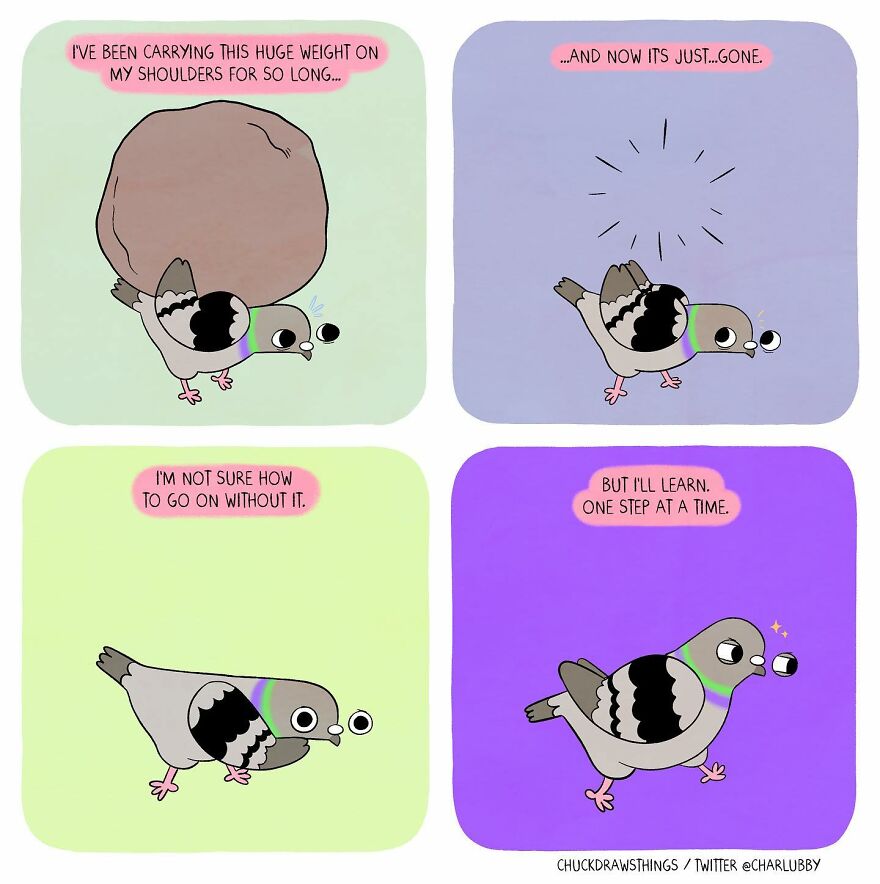 This Artist Creates Comics About Mental Illness Using Pigeons (New Pics)