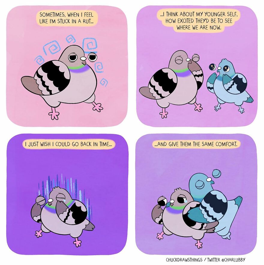 This Artist Creates Comics About Mental Illness Using Pigeons (New Pics)