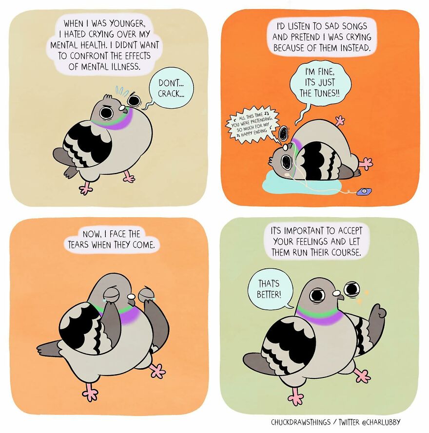 This Artist Creates Comics About Mental Illness Using Pigeons (New Pics)