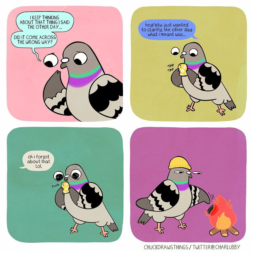 This Artist Creates Comics About Mental Illness Using Pigeons (New Pics)