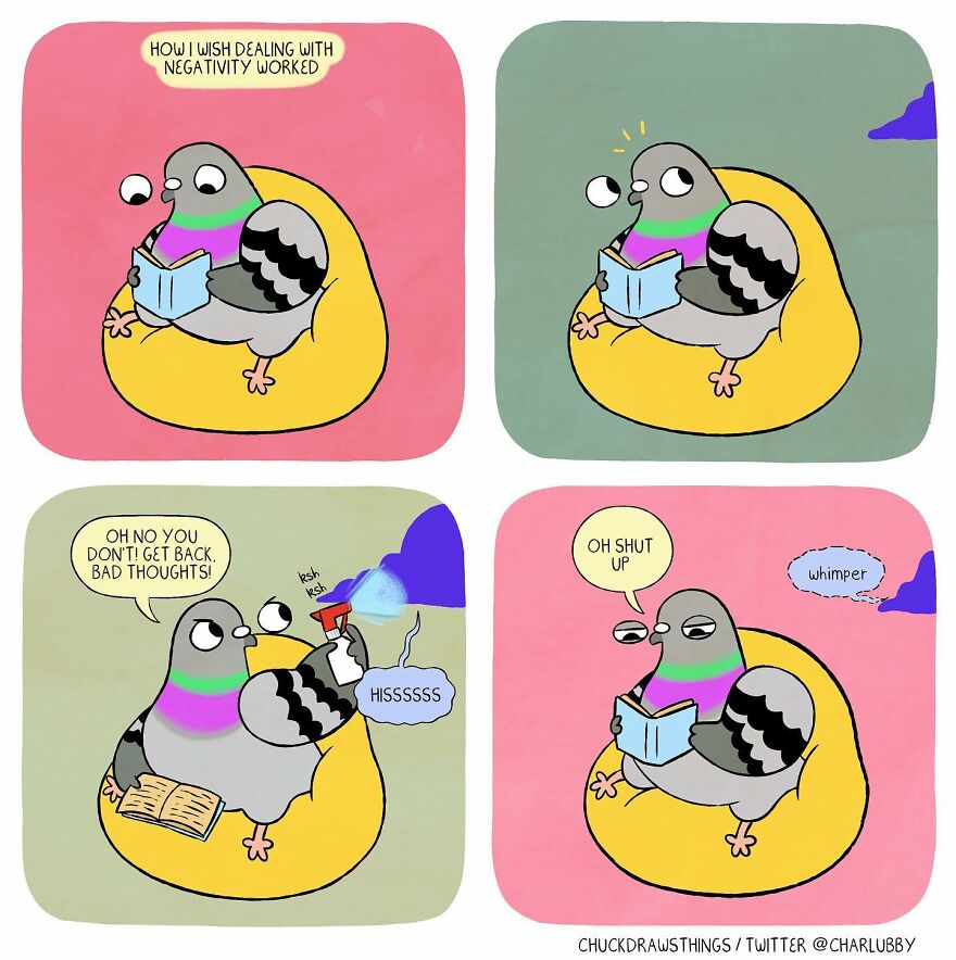 This Artist Creates Comics About Mental Illness Using Pigeons (New Pics)