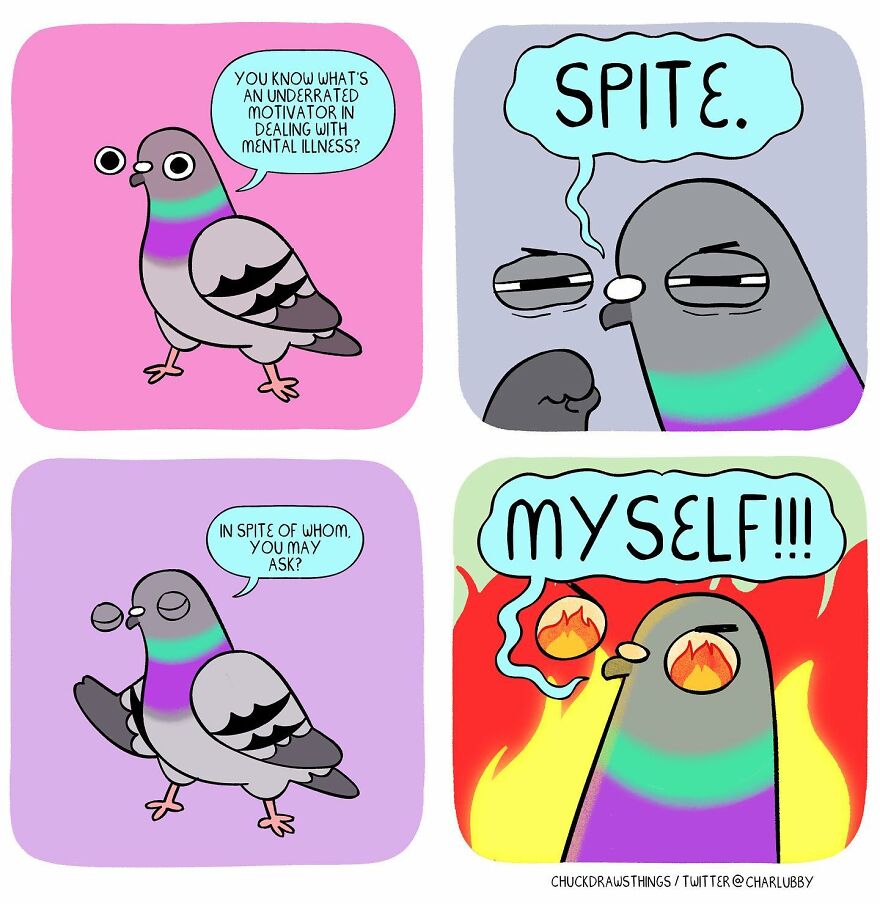 This Artist Creates Comics About Mental Illness Using Pigeons (New Pics)