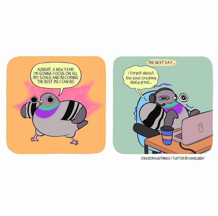 This Artist Creates Comics About Mental Illness Using Pigeons (New Pics)