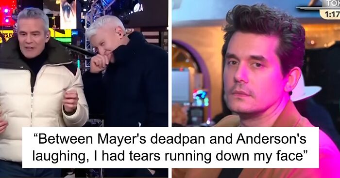 Anderson Cooper Can’t Hold Back Laughter After John Mayer Calls From Cat Bar On NYE Show 