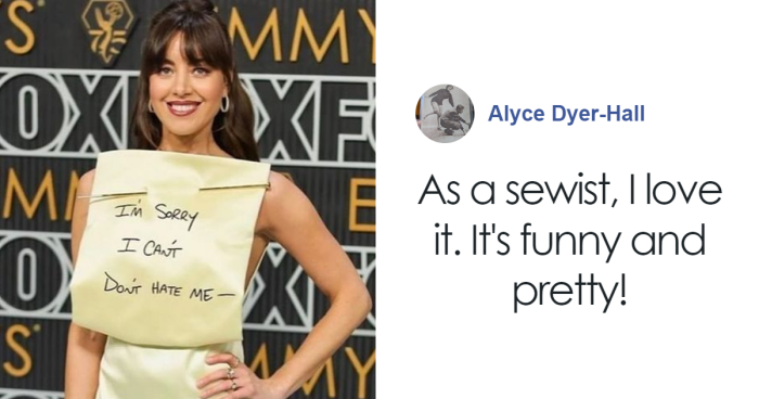 Aubrey Plaza’s Loewe Emmys’ Outfit Sparks Hilarious Memes, And, Of Course, She’s Joining The Fun