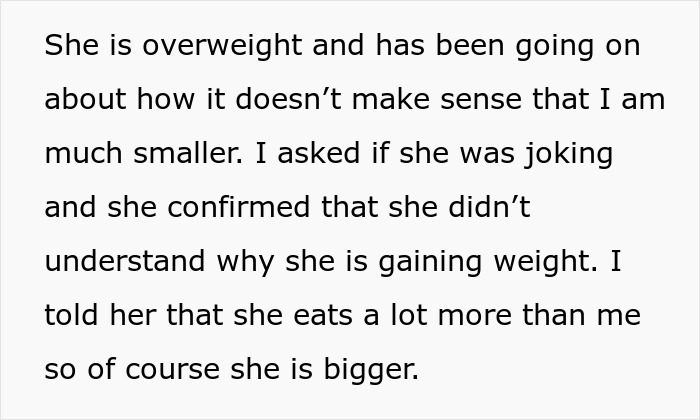 DIL Is Confused Why She’s Gaining Weight, Woman Points Out That She Eats A Lot 