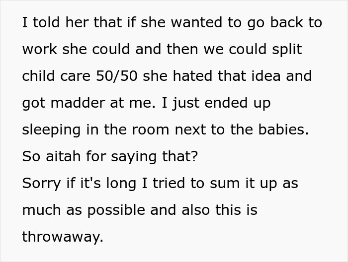 Man Tells Wife Not To Complain About Her Stay-At-Home Mom Responsibilities As She Wanted That