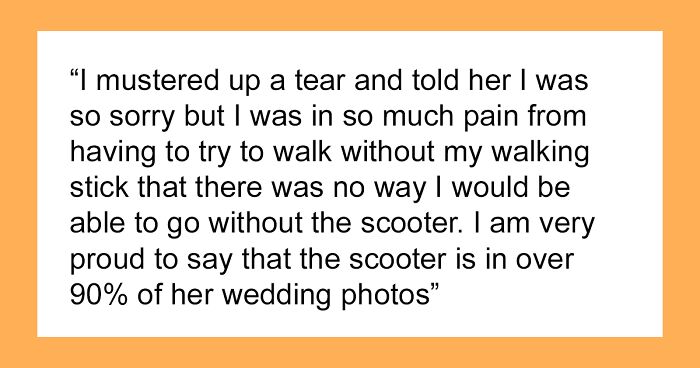 Bridezilla Thinks Disabled Person Will Ruin Her Wedding Aesthetic, Hides Her Walking Stick