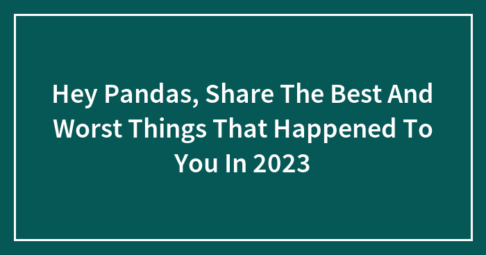 Hey Pandas, Share The Best And Worst Things That Happened To You In 2023 (Closed)