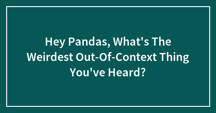 Hey Pandas, What’s The Weirdest Out-Of-Context Thing You’ve Heard? (Closed)