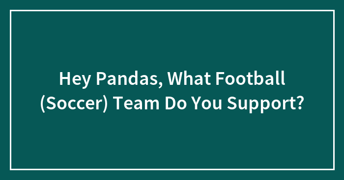 Hey Pandas, What Football (Soccer) Team Do You Support? (Closed)