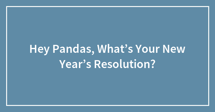 Hey Pandas, What’s Your New Year’s Resolution? (Closed)