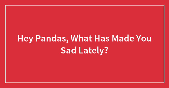 Hey Pandas, What Has Made You Sad Lately? (Closed)