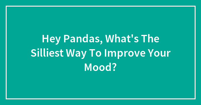 Hey Pandas, What’s The Silliest Way To Improve Your Mood? (Closed)