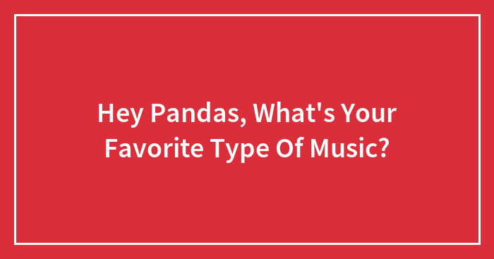 Hey Pandas, What’s Your Favorite Type Of Music? (Closed)