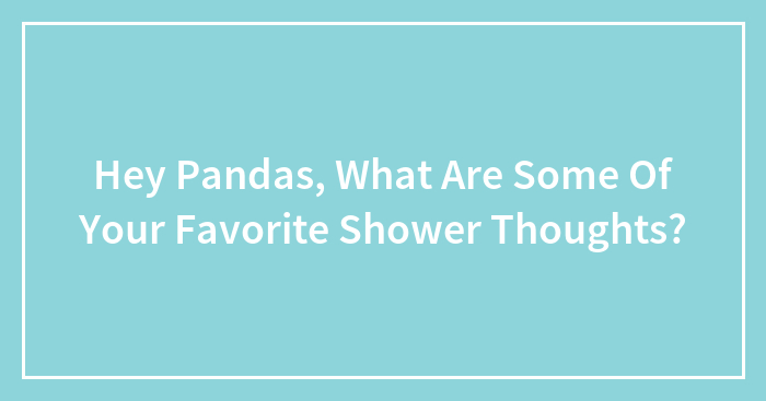 Hey Pandas, What Are Some Of Your Favorite Shower Thoughts? (Closed)