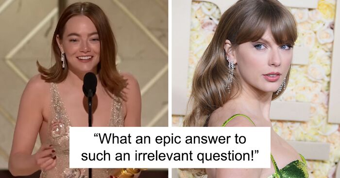 Emma Stone Gives Iconic Response To Reporter Shifting Focus From Her Win To Taylor Swift