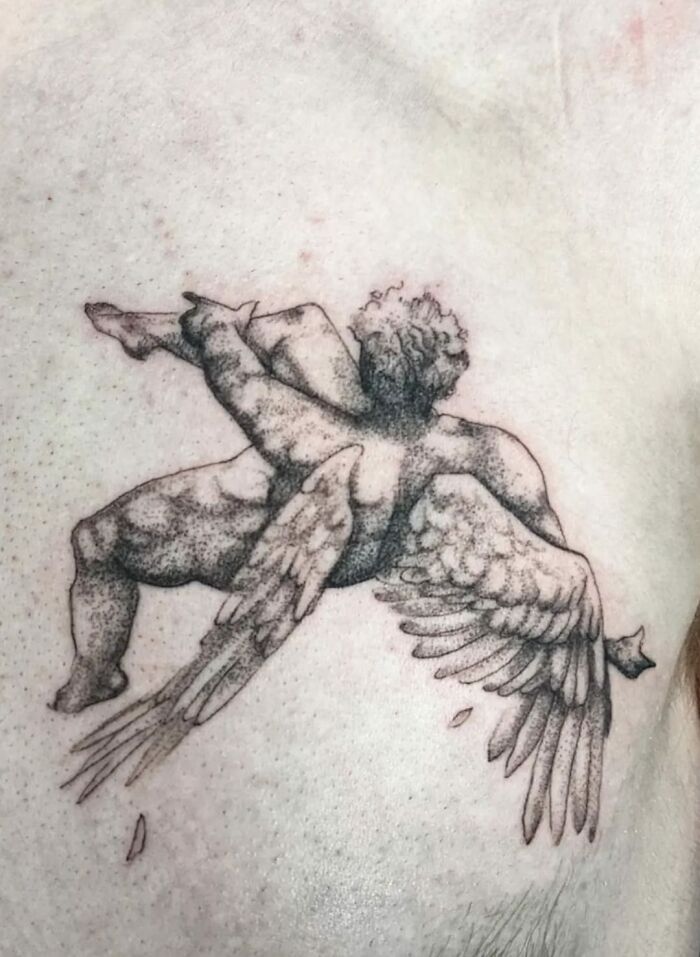 When You're Trying To Do Muscles But End Up With A Sack Of Potatoes For A Leg. Original Art Inspo: Hendrik Goltzius' Fall Of Icarus