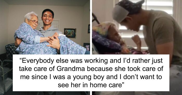 Grandson Becomes Granny's Full-Time Caretaker As He Can't Thank Her Enough For The Love She Gave